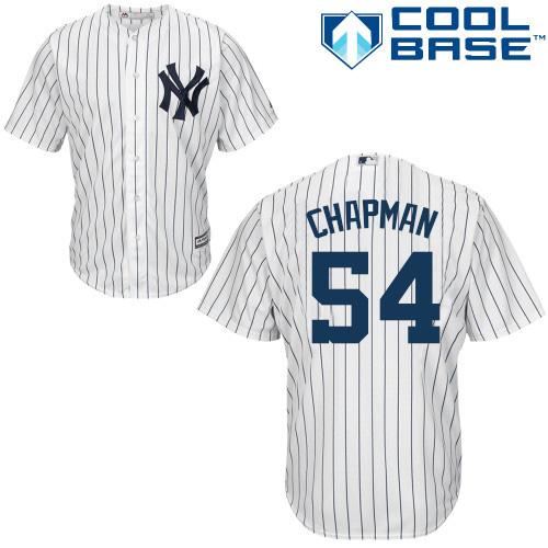 Yankees #54 Aroldis Chapman White Home Stitched Youth MLB Jersey - Click Image to Close